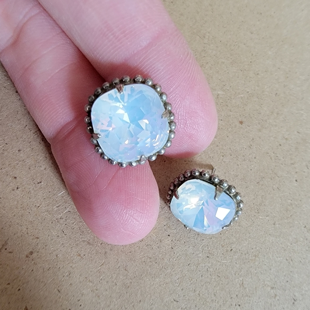 Brighton Iridescent Rounded Square Stud Earrings